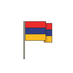 flag of Armenia icon, vector illustration