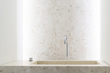 Luxury bathroom marble basin with background light