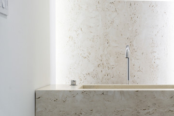 Luxury marble basin with background light