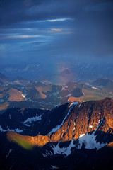 Sunset alpine landscape in Altai Mountains, Siberia, Russian Federation