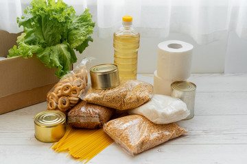 for donations with goods, quarantine help concept