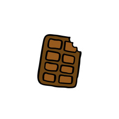 chocolate doodle icon, vector illustration