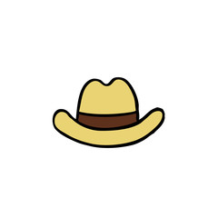 panama hat doodle icon, vector illustration