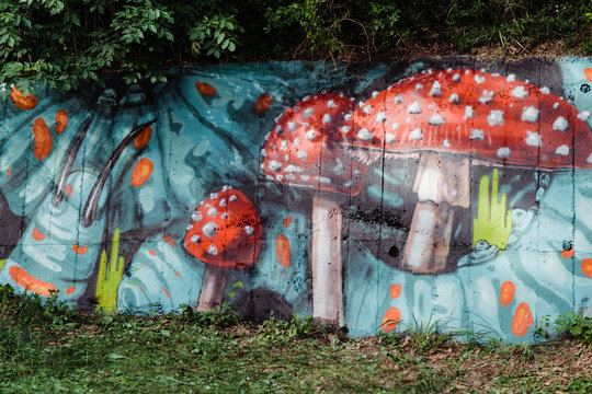 Graffiti artist painting