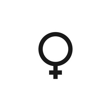 The symbol of woman, the astronomical symbol of Venus, and the alchemical symbol of copper. Used to indicate female gender or female gender. Mirror Of Venus. Vector stock black icon isolated on white.