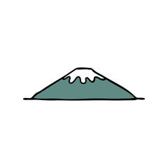 Fujiyama doodle icon, vector illustration