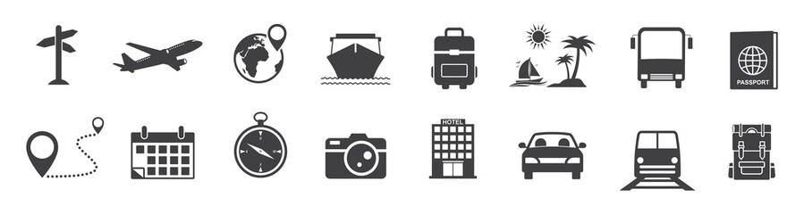 Travel and tourism icon set,  transport icon for Web and Mobile App. vector illustration