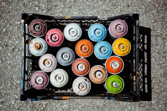 Graffiti artist painting