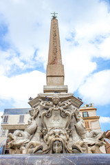 Fototapeta na wymiar Fountain of the Four Rivers (in italian Fontana dei Quattro Fiumi) Rome Italy