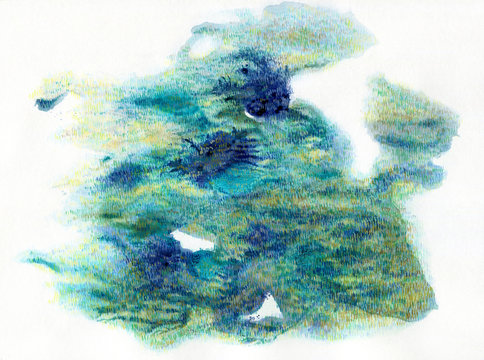 Abstract watercolor and colored pencils art