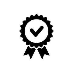 Quality premium icon vector illustration isolated on white. Approval check sign.