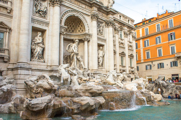 Fototapeta na wymiar Trevi Fountain (in italian Fontana di Trevi) Rome Italy