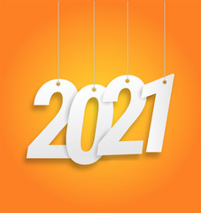 2021 Happy New Year elegant greeting card vector illustration - 2021 logo numbers.