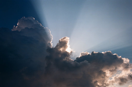 Sun rays from clouds