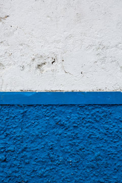 Half blue half white wall background