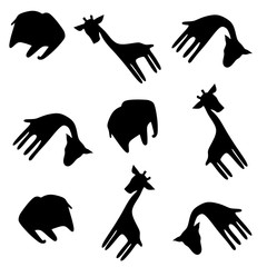vector silhouettes of african animals