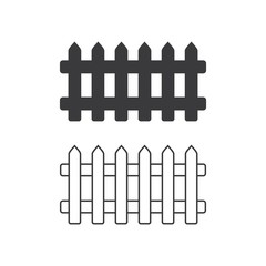 Fence icons. wooden fence vector illustration, isolated on white background