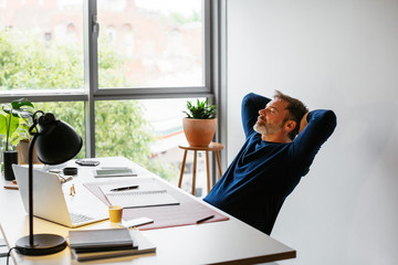 Man working in a modern office.