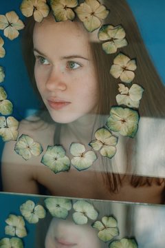 Surreal portrait with mirror