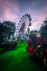 ferris wheel at sunset