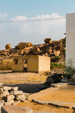 Humble house side view in rural area of India