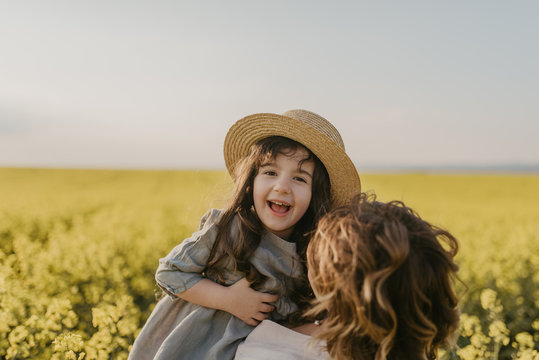 Mother and daughter having fun