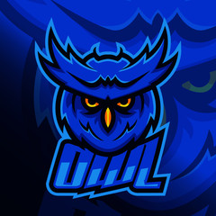 bird owl esport gaming mascot logo template