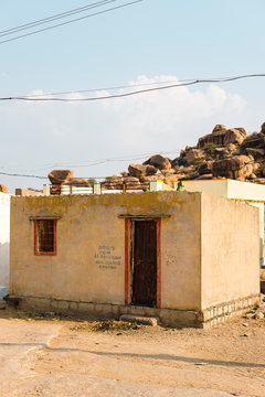 Humble House Side View In Rural Area Of India