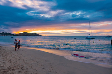 Caribbean island panorama of Saint Marteen