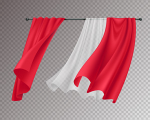 Billowing Curtains Realistic Composition