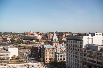 view of classic building in downtown syracuse