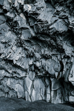 Close-up of basalt rocks