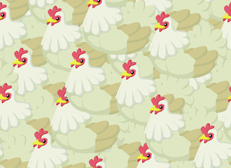 Chickens Cartoon Texture Pattern
