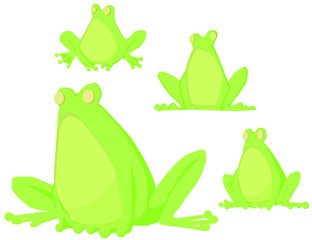 Frogs Green Design Element Set
