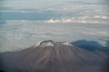 Keuken foto achterwand Kilimanjaro aerial view of mount kilimanjaro the highest mountain in africa