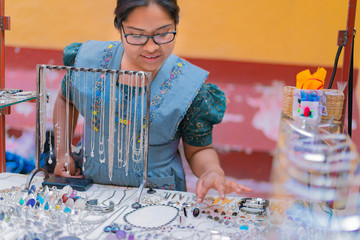 mexican silver jewelry with Nahuatl woman business owner