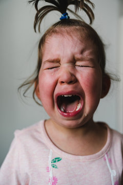 Close up of girl crying