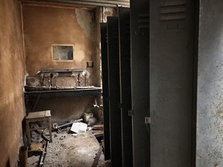 inside an old factory outside the city