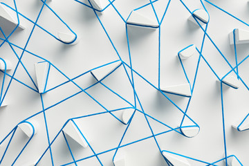 Connexion among blue threads