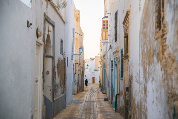 yellow brick road in old town tunisia