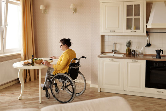 Paralyzed Woman Cooking Meal