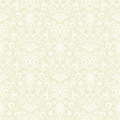 Seamless floral Wallpaper in the style of Rococo. Vector graphics, elegant classic fabric in light tones