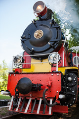 Fototapeta premium Old soviet steam locomotive