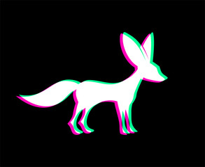 Creative design of fennec flat illustration