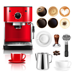 Coffee Realistic Big Set 