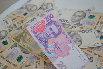 Ukrainian money hryvnia. The national currency