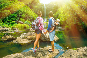 walk to the waterfalls in Mauritius