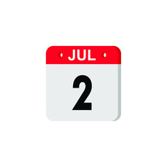 Icon calendar day 12July, summer days of the year on a white background. Vector illustration. EPS 10.