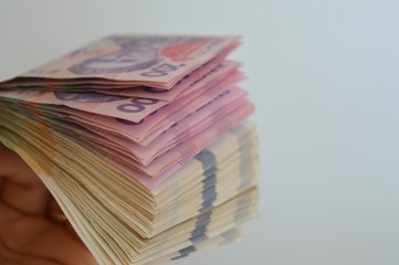 Ukrainian money hryvnia. The national currency