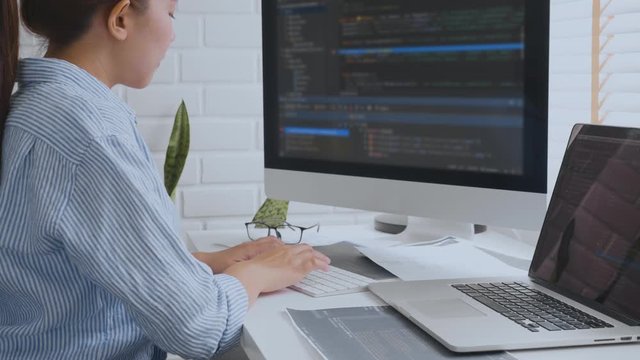 Developing programmer Development Website design and coding technologies working at home